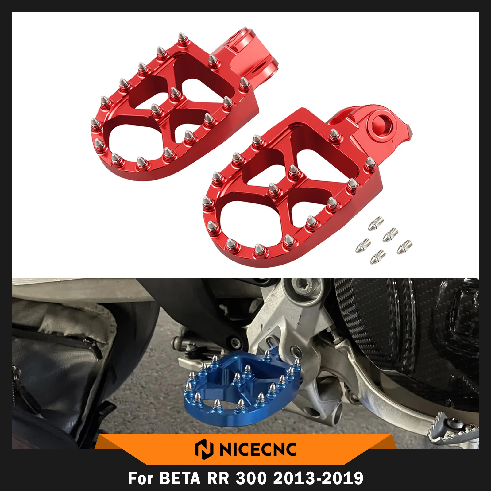 

NICECNC For BETA Xtrainer 300 2015-2024 RR 300 RR 250 2013-2019 Foot pegs Footrest RR 125 RR 350 RR 390 RR 430 RR 450 RR 480 498