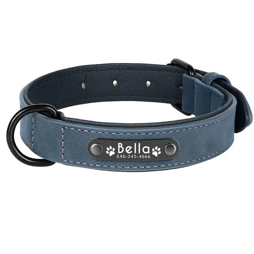 Dog Collars Personalized Custom Leather Dog Collar Name ID Tags For Small Medium Large Dogs Pitbull Bulldog Beagle Correa Perro - Image 8