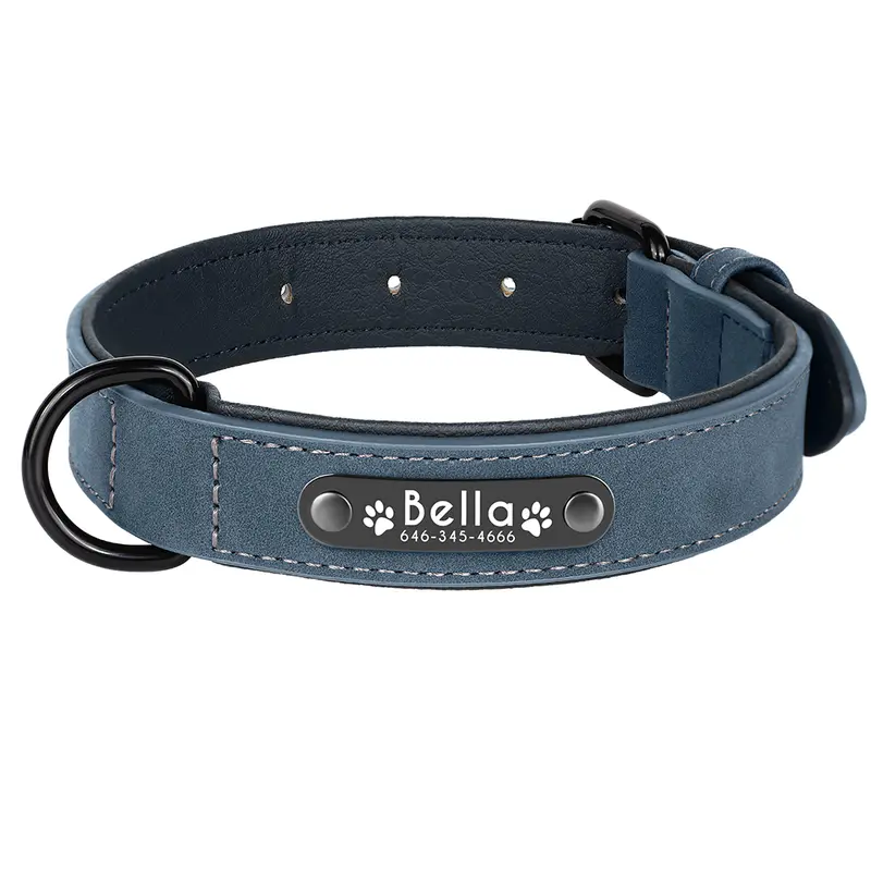 Dog Collars Personalized Custom Leather Dog Collar Name ID Tags For Small Medium Large Dogs Pitbull Bulldog Beagle Correa Perro - Image 8