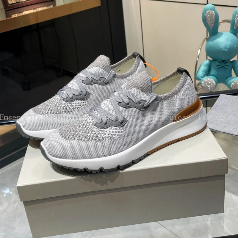 

2025 Casual Sneakers Men Round Toe Breathable Mesh Sport Shoes Lightweight Comfortable Solid Color Flats Lace Up Fashion Daily