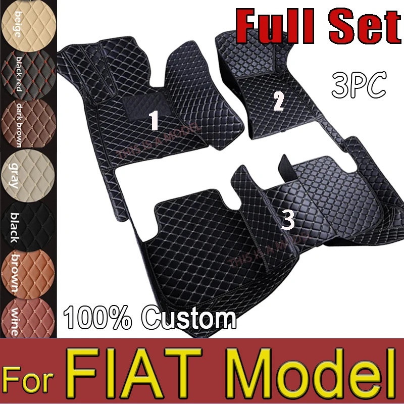 Car Floor Mats For FIAT tipo 500 500c 500X 500 hybird Barchetta Bravo Croma 126p X1 9 Ducato Custom mud Auto Car Accessories