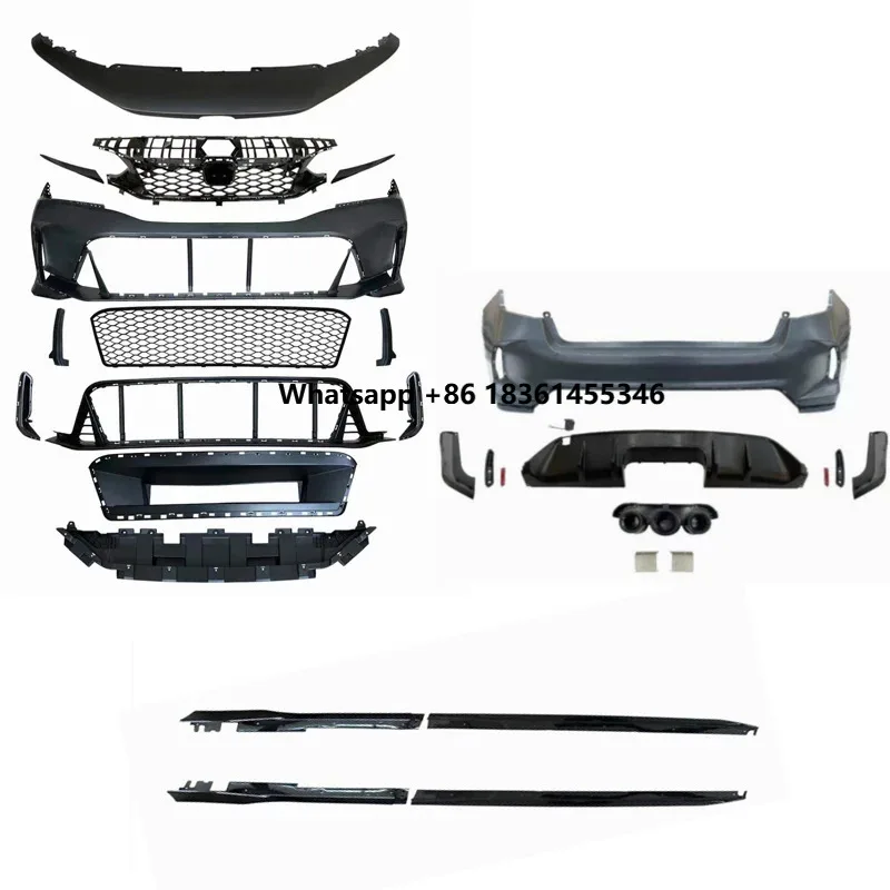 

Front Rear Bumper Assemb Grille Auto Exterior Part 11th 2021 2022 2023 Upgr Type R Style Body Kit