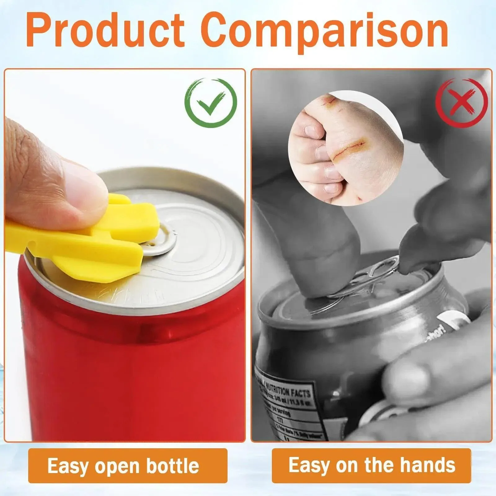 Manual Easy Can Opener,  Premium Plastic Shields Can Openers for Pop, Coke, Beer, Soda, Drink Aluminum Beverage.