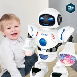 Robot Toys For Kids 360 Spinning Music Dancing Robots con luci colorate Toddlers Smart Interactive Electronic Toy Baby