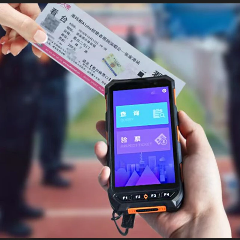 

Newest Android 13 Portable PDA RFID Reader Writer 13.56Mhz NFC Barcode Scanner PDAS 4800mah 4g Wifi Ticketing Handheld Computer
