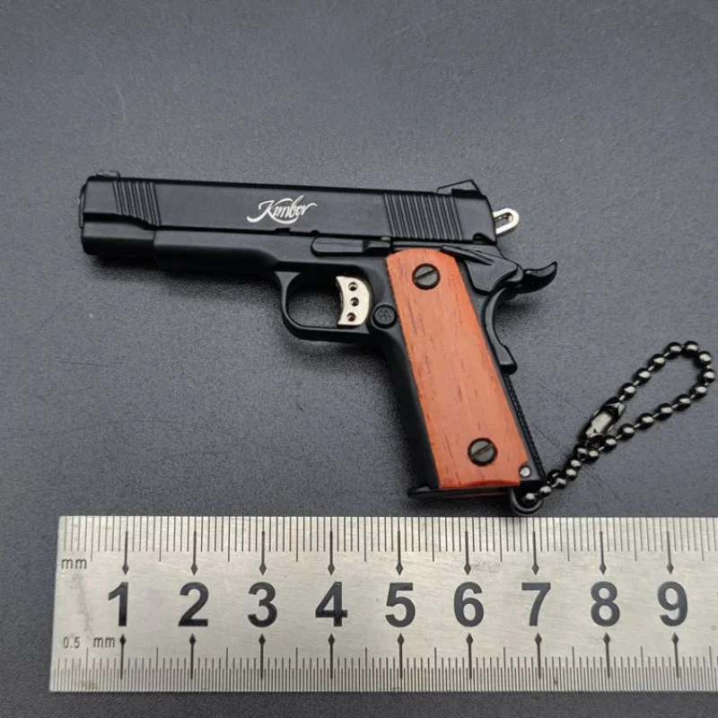 1:3 Metal Mini 191901 Kimber Toy Gun Model Fake Gun Alloy Keychain Look Real Collection Pubg Prop Birthday Hanging Gift for Boys