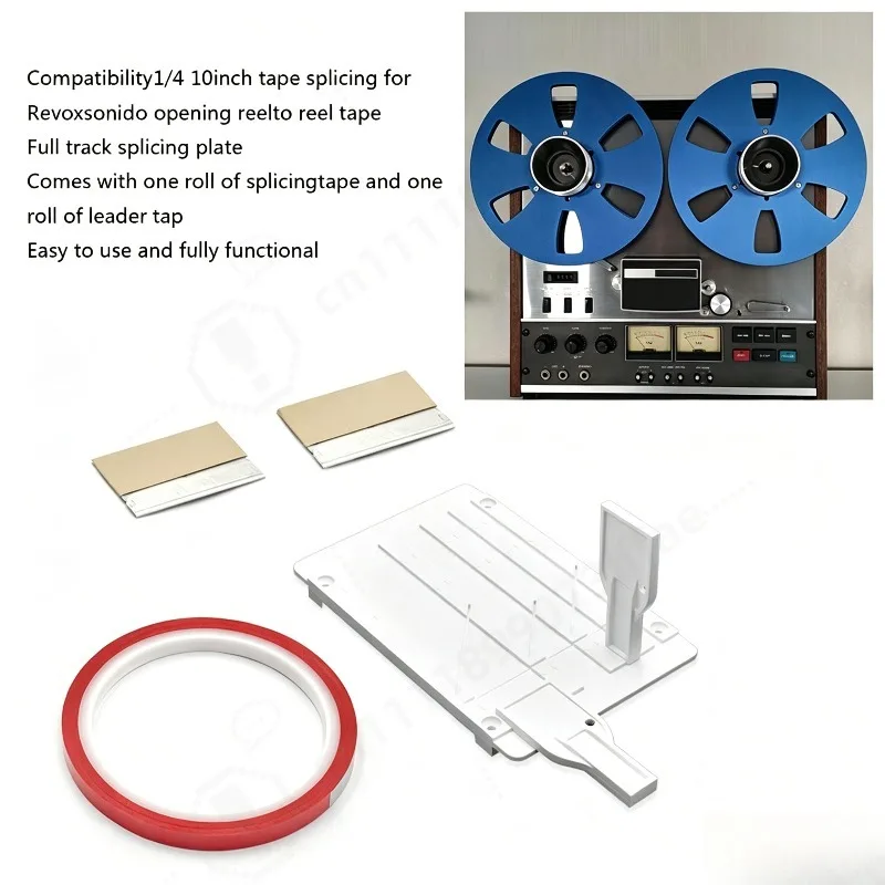 1/4 & 10 Inch Tape Splicer Kit White Splicing Block Connecting Rail Audio Recorder Tape Splicing Accessory for Audio Recording
