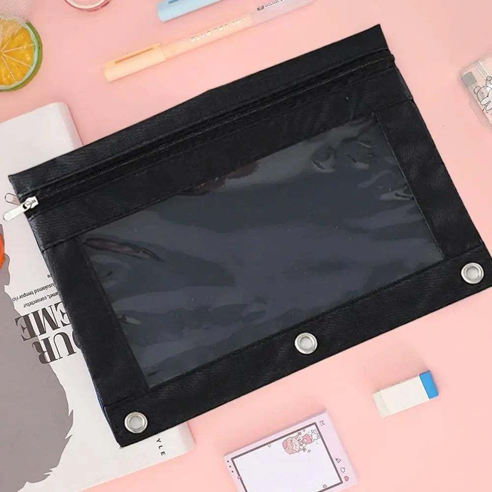 1/2 قطعة كيس التخزين مقاومة للاهتراء تخزين قلم رصاص ثلاثة ثقوب كليب مكتب القرطاسية حقيبة التخزين عبر الحدود حقيبة ملفات الأعمال