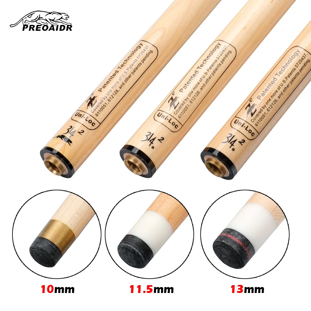 

PREOAIDR 3142 Z2 Billiard Pool Stick Shaft 10mm 11.5mm 13mm Tip 8 Pieces in 1 Tecnologia Shaft Billar Kit Durable Professional