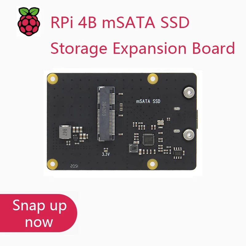 Raspberry Pi 4 Model B mSATA SSD Storage Expansion Board, X857 V2.0 Shield for Raspberry Pi 4 B