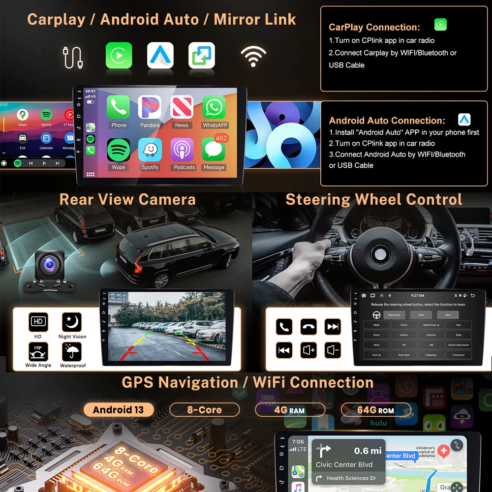 JIUYIN 10.1 بوصة مشغل راديو السيارة ل Volkswagen VW Golf 7 2013-2020 اللاسلكية CarPlay الوسائط المتعددة لتحديد المواقع Autoradio شاشة ستيريو #4