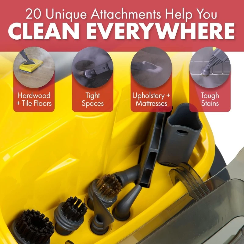 Steam Cleaner Chemical Free Professional-Grade Steamer for Cleaning Floors Mattresses Cars Upholstery and More