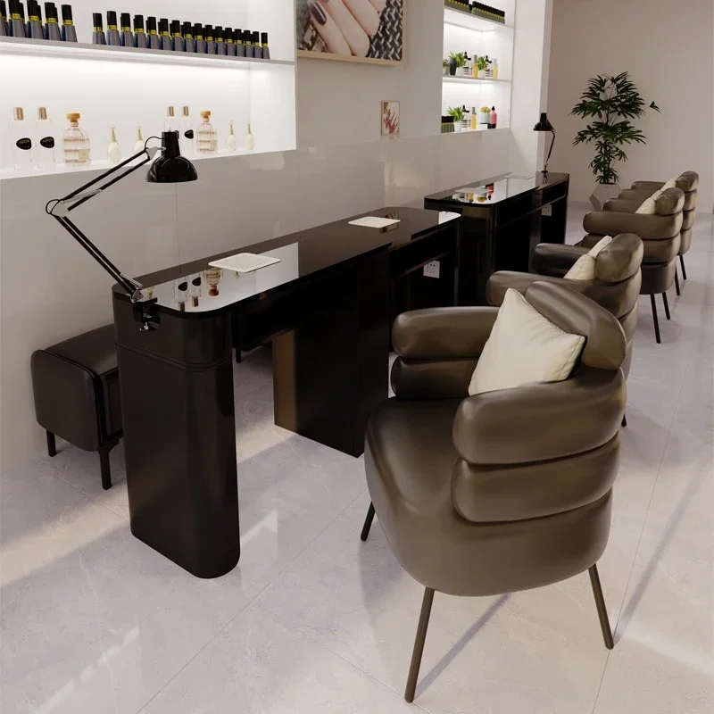 Hot-Selling Fashion Beauty Salon Supplies Nail Table Marble Slab Salon Light Luxury Nail Table