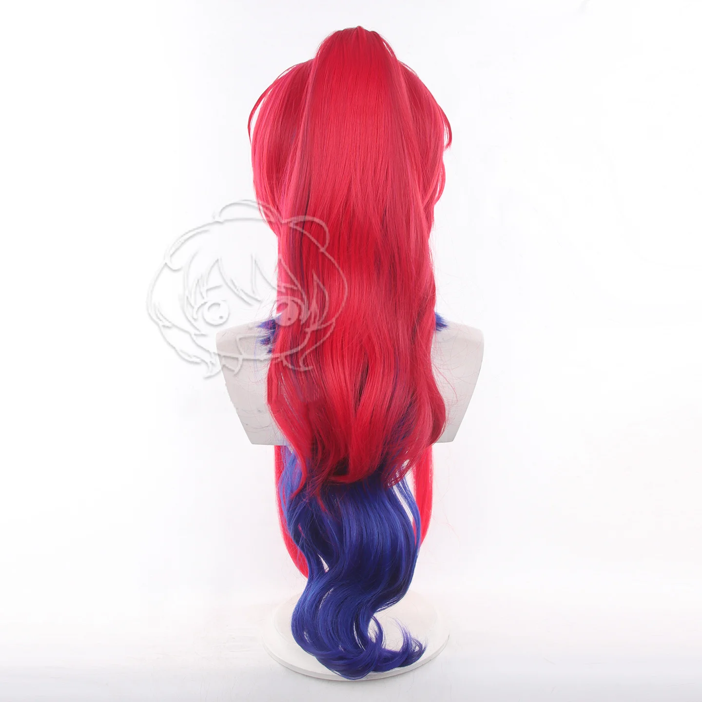 Arknights Yu Cosplay Wig 75cm Long Red Blue Mixed Hair Halloween Carnival Party Heat Resistant Synthetic Wigs Adult Anime Props