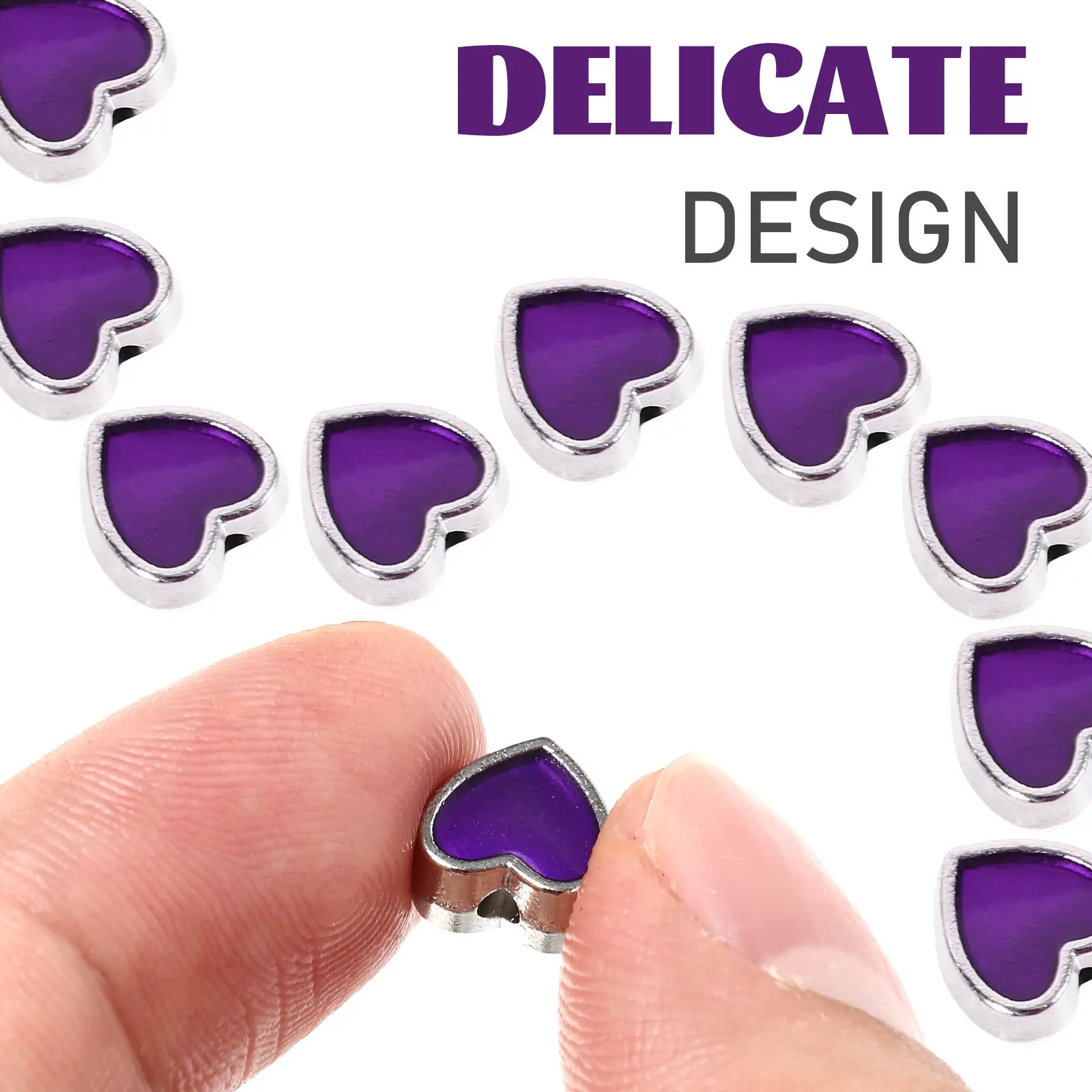 100Pcs Wear Resistant Heart Spacer Beads Alloy Jewelry Making Beads for DIY Necklace Bracelet Earrings Beaded Jewelry Kit