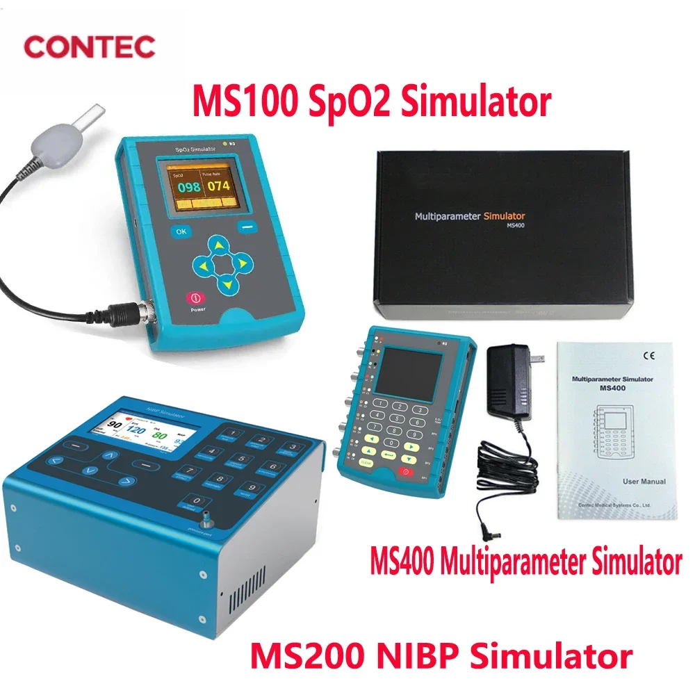 MS100 MS200 MS400 Multiparameter SPO2 PR NIBP ECG IBP Simulator Biomedical Non-Invasive Simulation Heart Rate Simulate Monitor