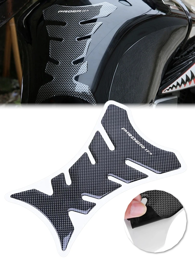 Autocollant universel de protection de tampon de réservoir de moto en carbone, 1 pièce, autocollant 3d pour Yamaha Honda Kawasaki Ktm Bmw Ducati Suzuki