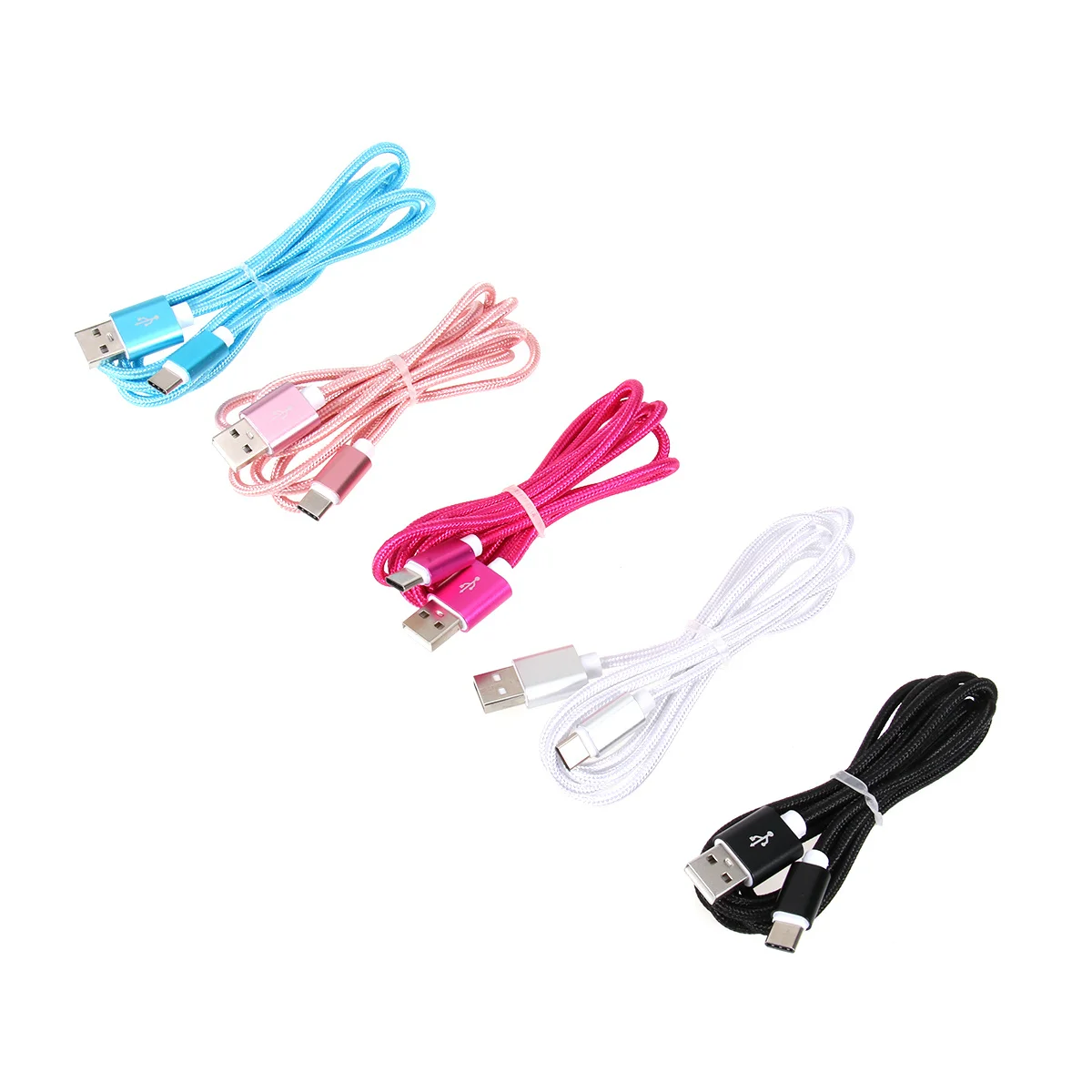 

5Pcs USB Type C Fast Cable Nylon Braided Phone Charging Cord Data Power Replacement Portable Durable Flexible
