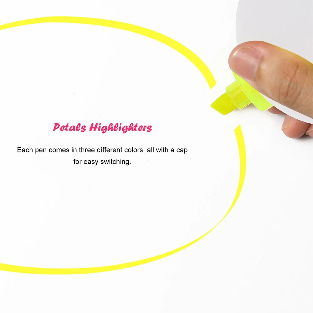 

10 шт. флуоресцентные ручки, маркеры в форме лепестка, яркие цвета, креативные маркировочные ручки, портативный набор цветных маркеров для рисования