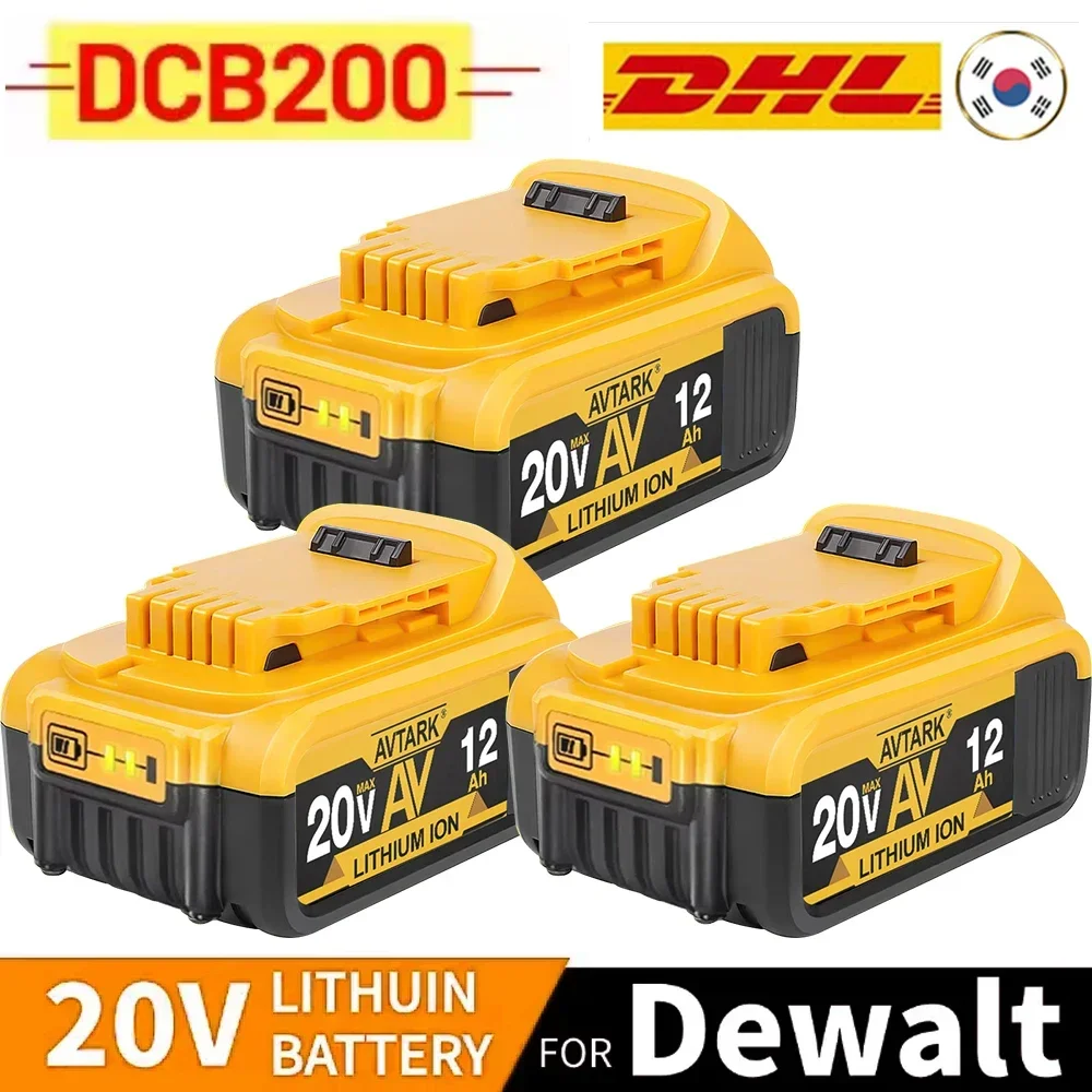 100% new product For Dewalt electric tool battery, 12000mAh, 20V, 12.0Ah, DCB206, 20V, DCB205, DCB204-2, DCB2001