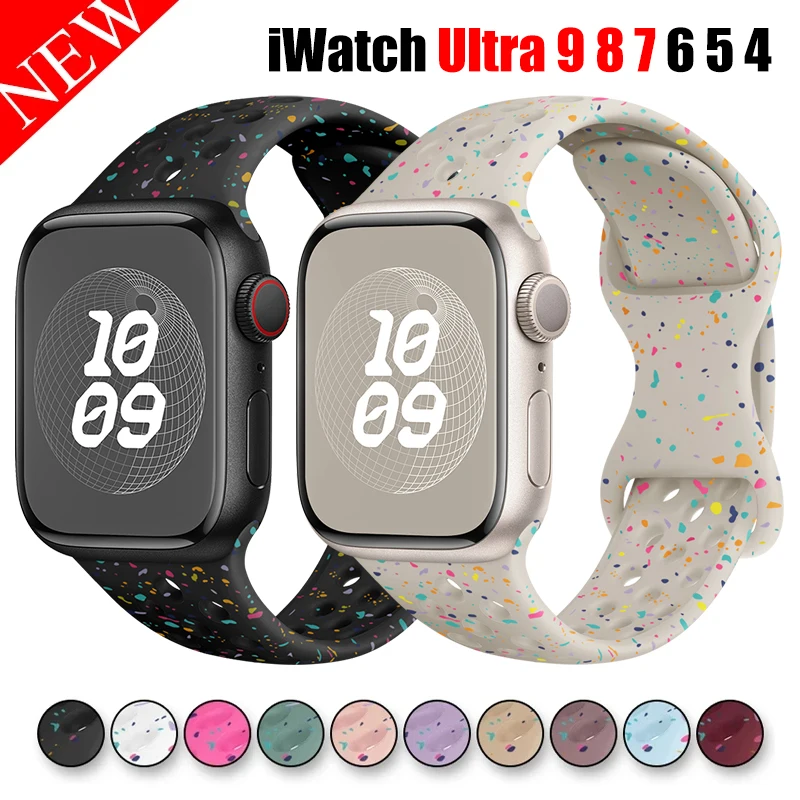 سوار رياضي يسمح بالتهوية للساعة ، سوار لسلسلة iWatch 8 SE 7 6 5 9 Ultra ، 44 من ، 49 من ، 45 من ، 40 من ، 41 من Apple ، 42 من ، كوريا