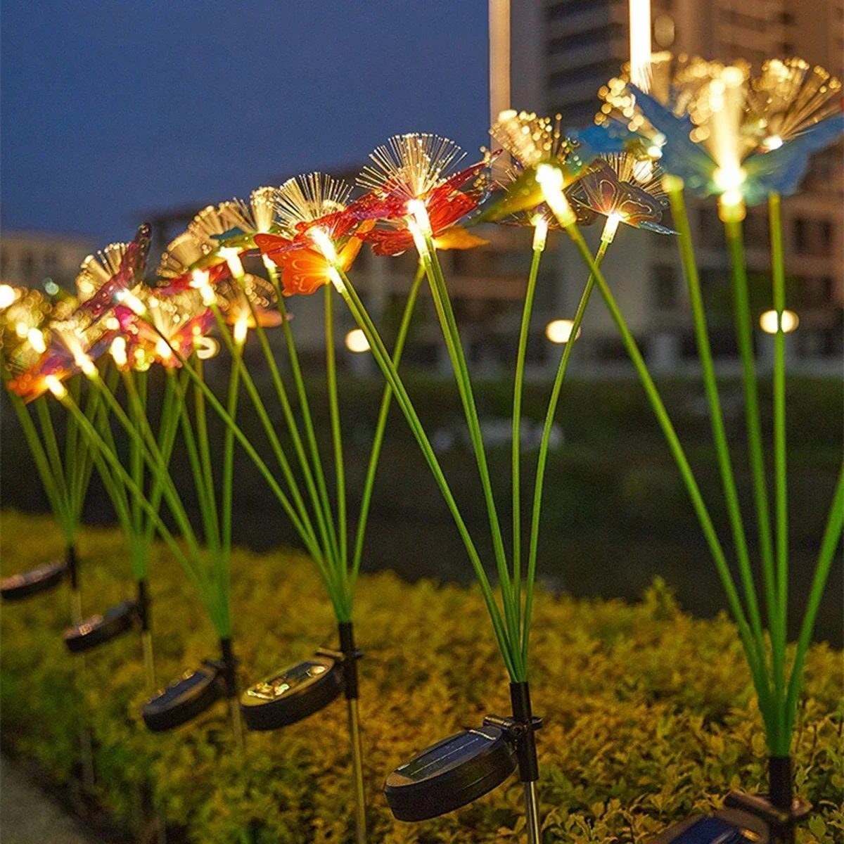 Garden Light for Path Lawn Yard Landscape Decor Light 1pc Solar Powered Butterfly Fiber Optic Light Waterproof Butterfly image 4