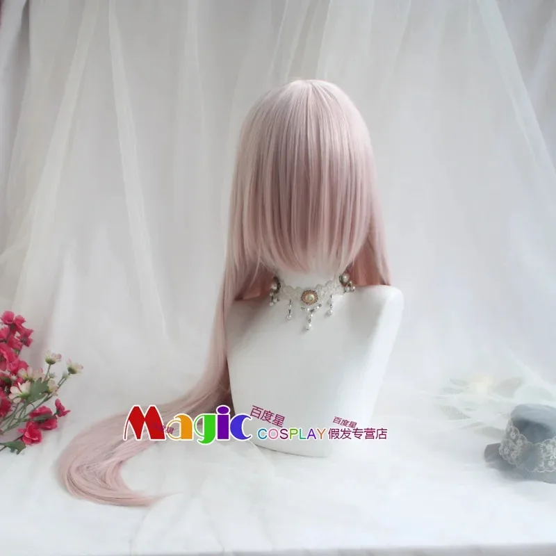 2025 aaa FGO Fate/Grand Order 코이안스카야 코스프레 연분홍색 포니테일 내열성 합성 헤어 가발 + 가발