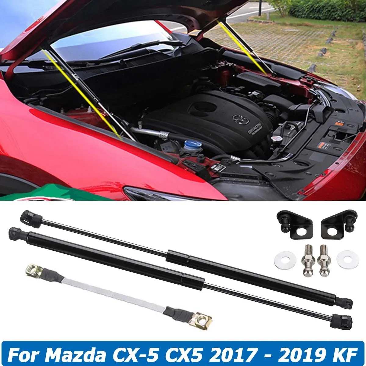 Front Hood Bonnet Lift Supports Struts Hydraulic Shock Bar Gas Spring Rod For Mazda CX-5 CX5 2017 2018 2019 KF Car Accessories