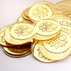 10pcs Acrylic Eid Mubarak Cake Toppers for Ramadan Kareem Party DIY Cupcake Decorations Supplies