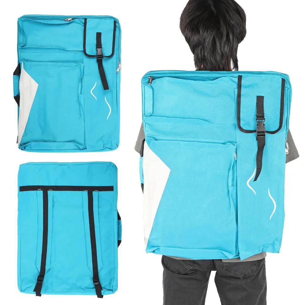 1pcs Waterproof Design Art Drawing Bag Durable Oxford Cloth Reinforced Shoulder Straps Artist Backpack Art Portfolio Case