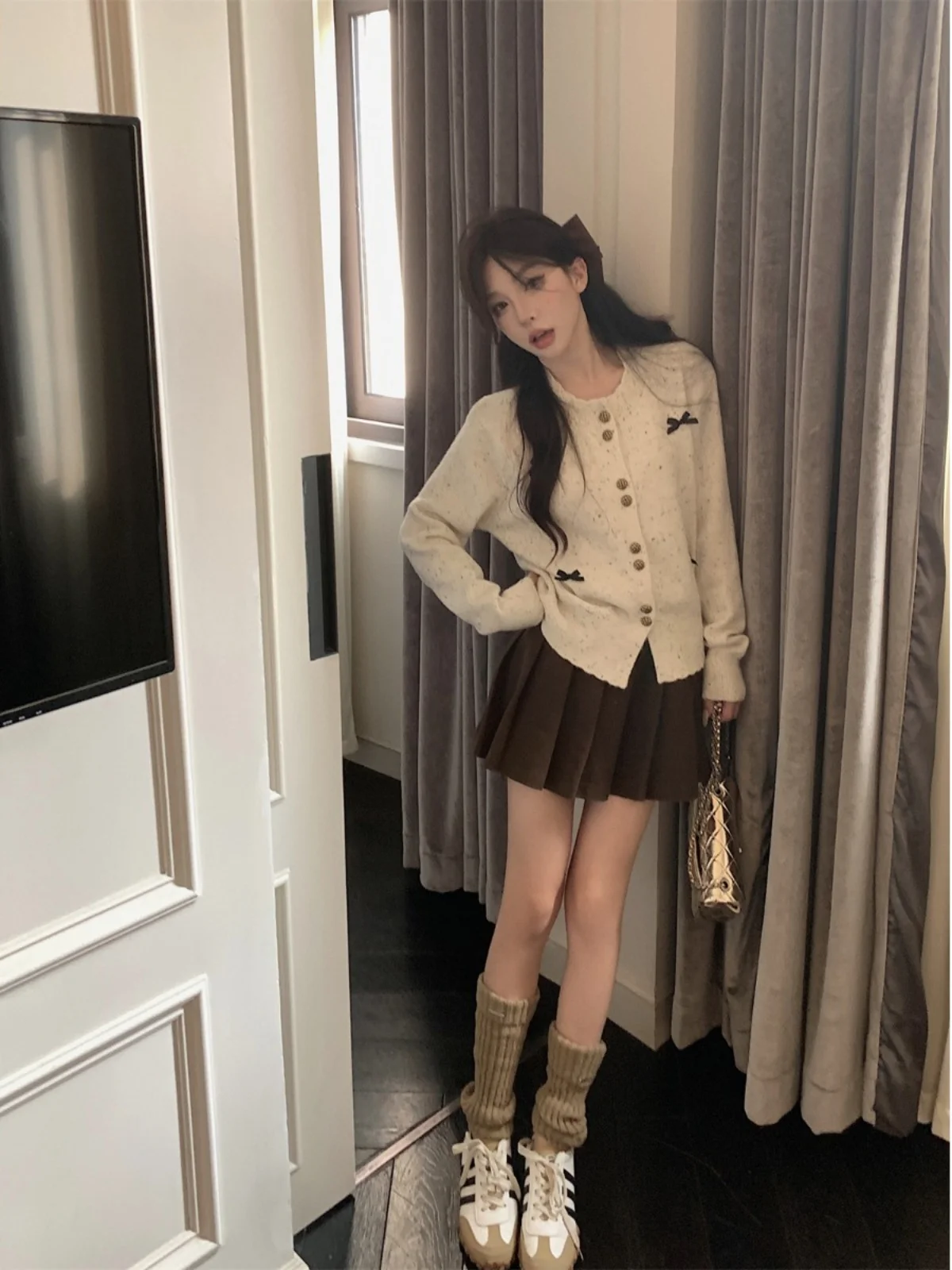 

Sweaters Jumpers Cardigans Womens Cardigan Unique Angora Rhinestone Decorated Mid-Length Christmas Party Festive Elegant Fashion