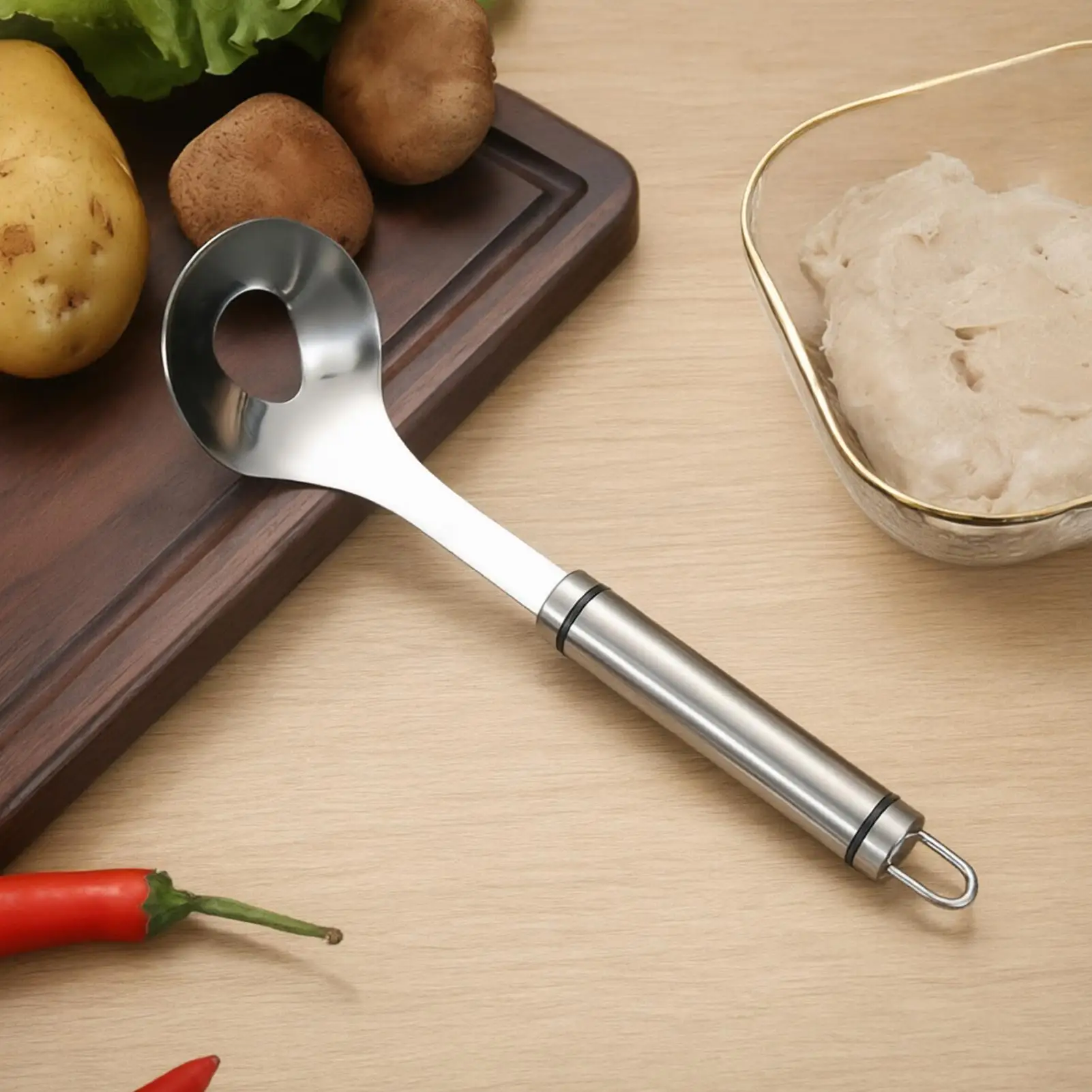 Stainless Steel Meatball Scoop Maker Long Handle Squeeze Ball Tool for Meat Fish Tofu, Non-Stick Kitchen Utensil for Home Party