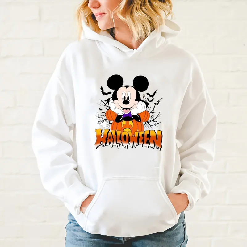 

Mickey Mouse Hoodies Women Happy Halloween Minnie Festival Hoody Printed Unisex Hoodie Sweatshirts Long Sleeve Tops Clothing