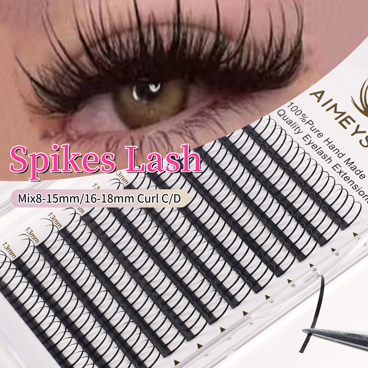240 Fans Premade Eyelash Extensions 0.07mm Soft Volume Clusters A/M Shape C/D Curl Spiky Wispy Lashes Easy Grafting for Salon Us