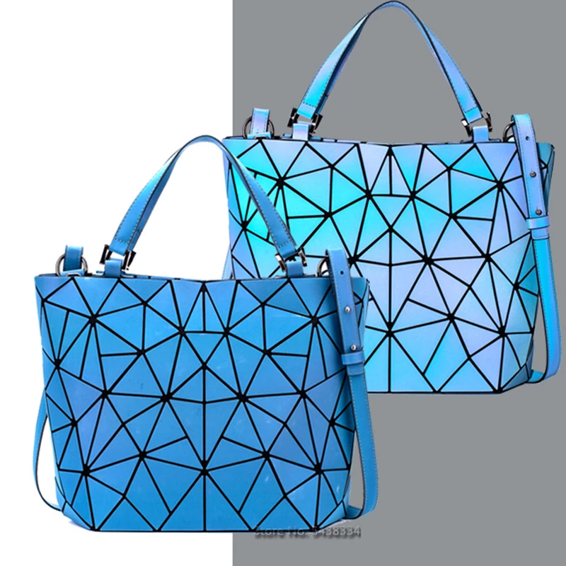 Luminous bao bag Sequins geometric bags for women 2020 Quilted Shoulder Bags Laser Plain Folding female Handbags bolsa feminina