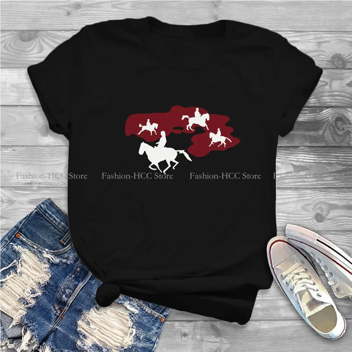 Title Horses Montage Unique Polyester TShirt The Good The Bad The Ugly Top Quality Hip Hop Gift Idea  T Shirt Short Sleeve