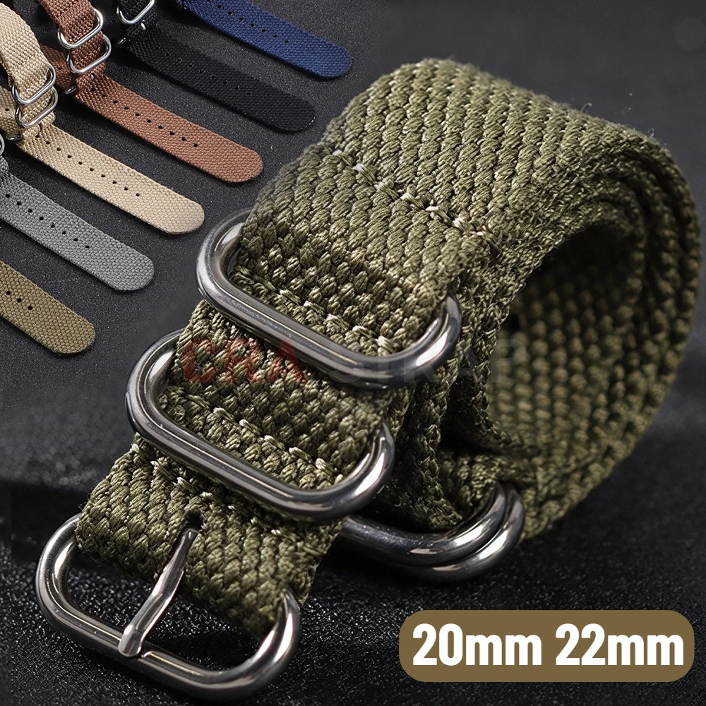 20mm 22mm Military Nylon Watch Band for Seiko for Rolex Universal Strap Soft Sport Khaki Bracelet Women Men Wrist Band Accessory