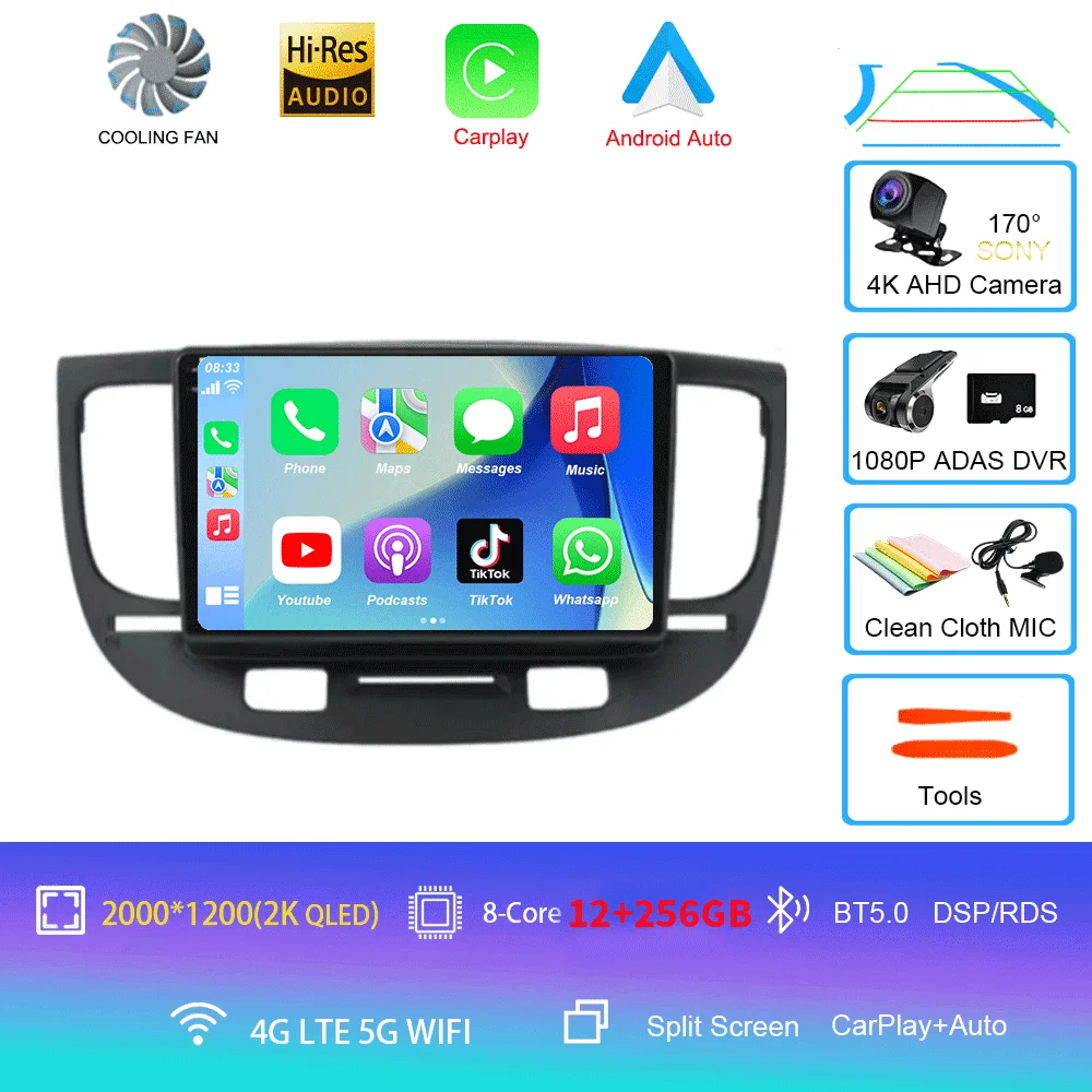 Voor Kia RIO 2 RIO2 2005 - 2011 Android 16 Bluetooth WIFI autoradio multimediaspeler GPS geen 2 Din gratis auto 360 camera 4G