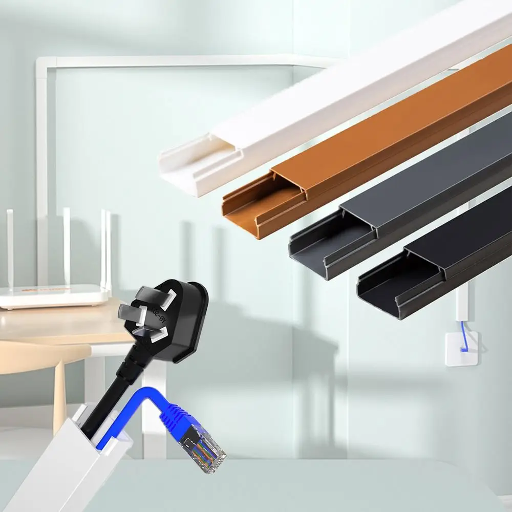 

High Quality 1m Wire Conduit Self-Adhesive Paintable Cable Trunking Rectangle Anti-extrusion Cord Protector Floor