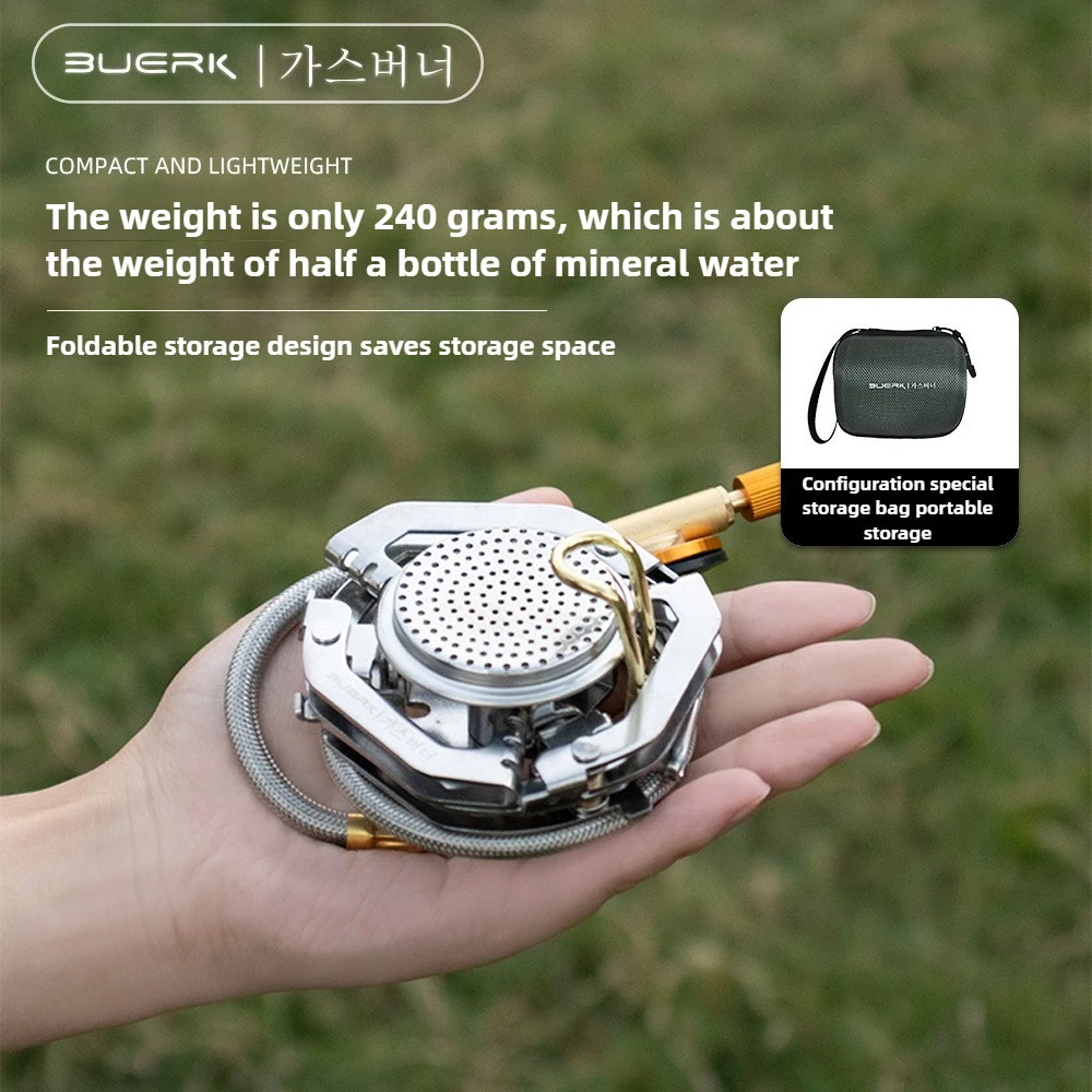 4800W Large Power Stainless Steel Lightweight Portable Pocket Stove Windproof Cartridge Gas Stove  for High Altitude Cold Areas