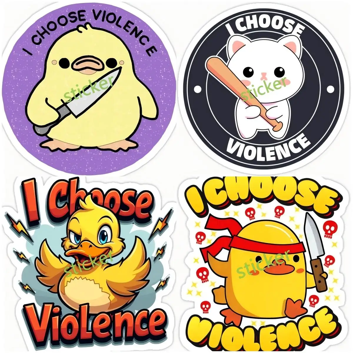 

I Choose Violence Waterproof Decals Suitcase Laptop Truck Auto Motorcycle Accessorie Car Head Bonnet Window Decoration