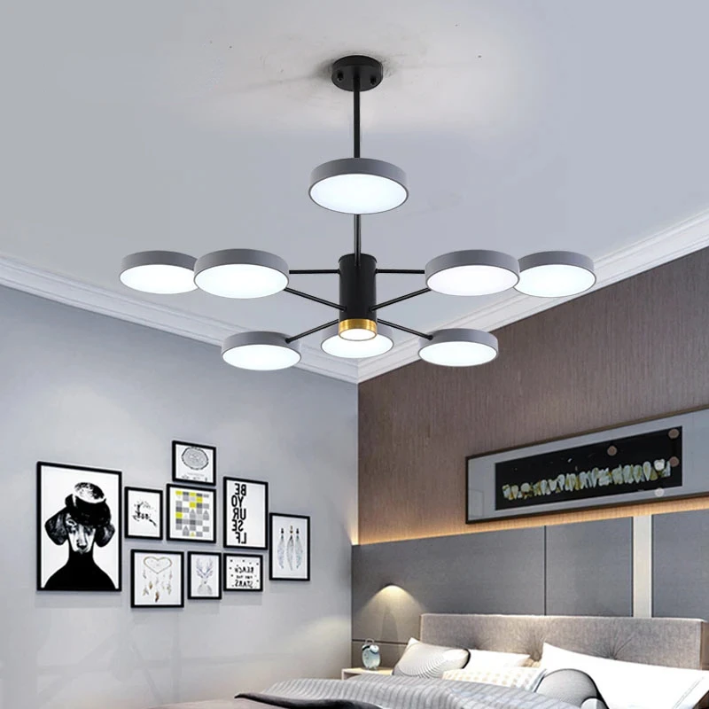 Nordic LED Chandelier Modern Simple Living Room Light Macaron Bedroom Light Creative Restaurant Whole House Light Pendant Lights