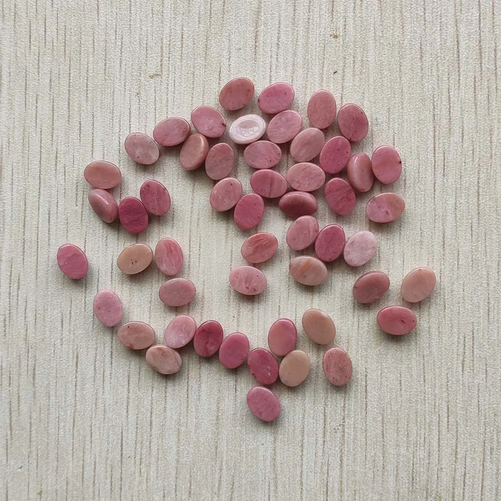 High quality natural rhodochrosite stone Oval CABOCHON 6x8mm beads for jewelry accessories making wholesale 50pcs free shipping