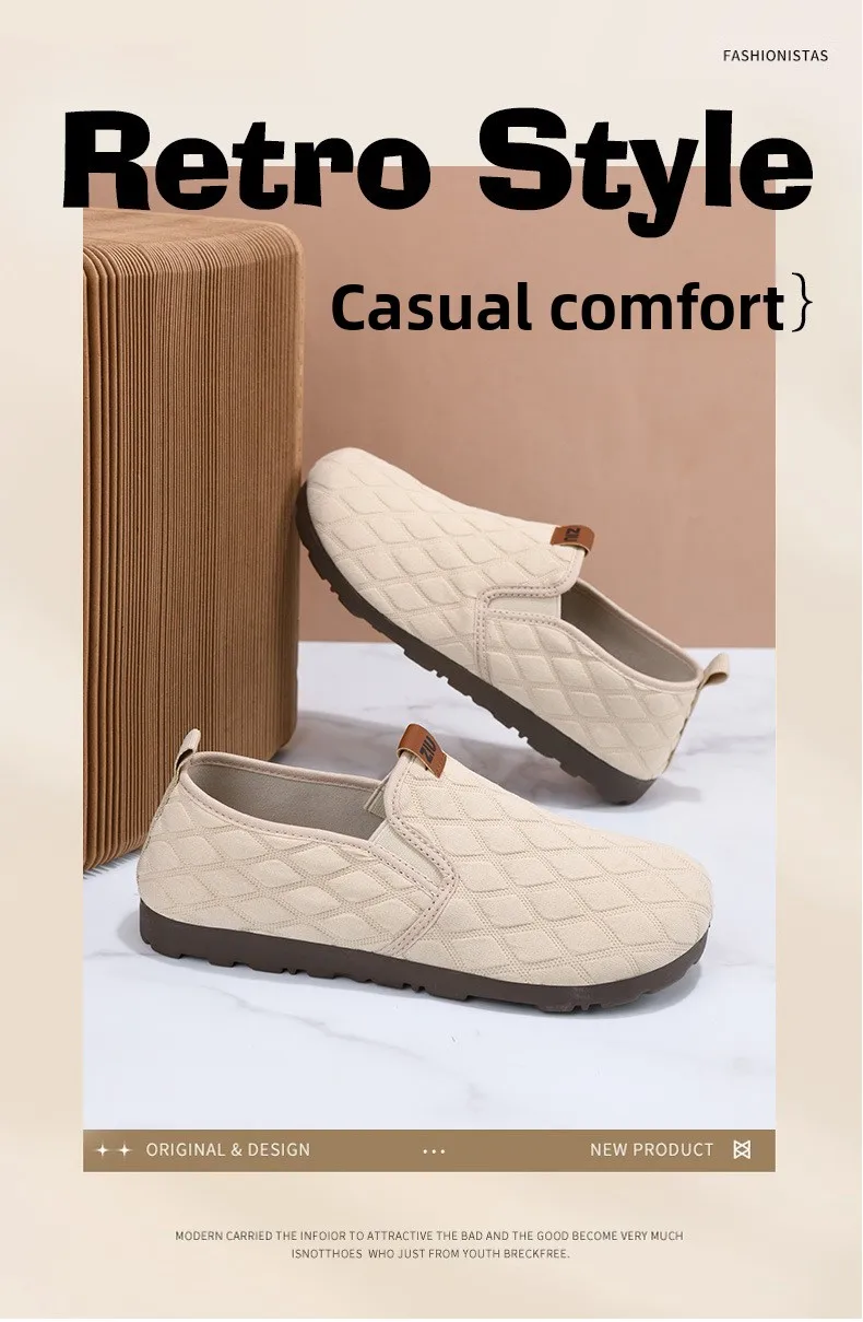 Damen-Slipper, lässige Schuhe, Obermaterial aus gestepptem Stoff mit Diamantmuster, weiche Gummisohle, rutschfest, leicht, bequem, ideal zum täglichen Tragen und für Spaziergänge. – Detail 2