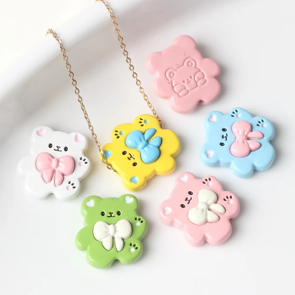 Cute bear shape 30pcs/lot alloy Paint necklace/earring fashion Diy jewerly accessory charms pendants