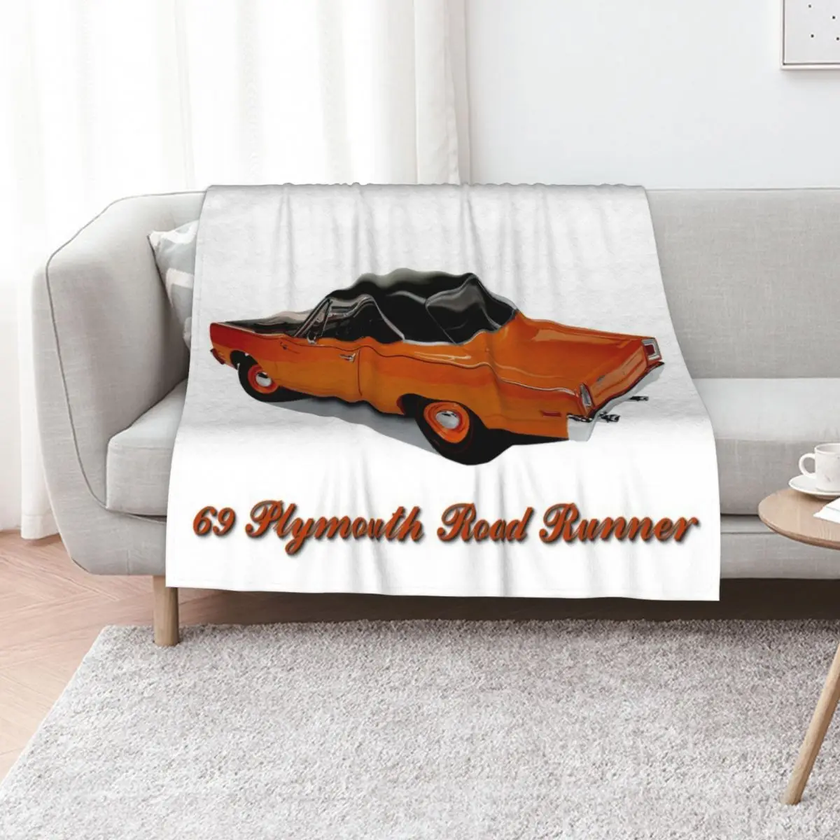 

My 1969, Plymouth RoadRunner Compettition, оранжевое, черное, верхнее одеяло, мягкие, большие, теплые зимние туристические одеяла на заказ