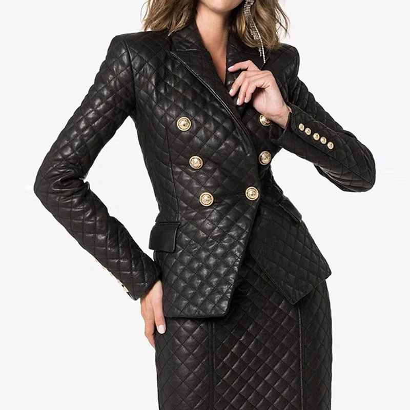 Genuine Sheepskin Short Blazer Coats for Women 2025 Fall Winter Windbreak Warm Ladies Button-up Lambskin Jacket Tops Outwear