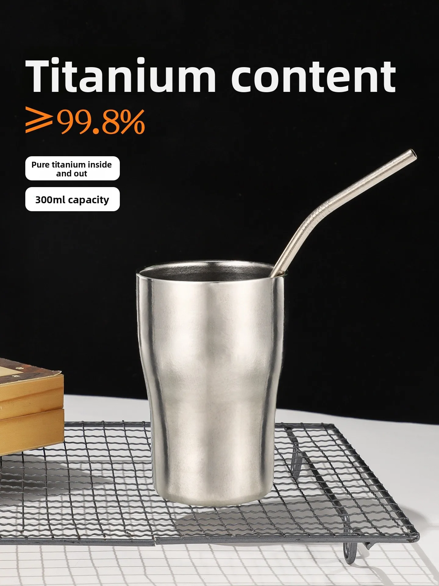 

Portable High End Titanium Double Layer Beer Cup Large Capacity Water Cup Vacuum Insulated Tea Cup Luxury Refreshing Hall