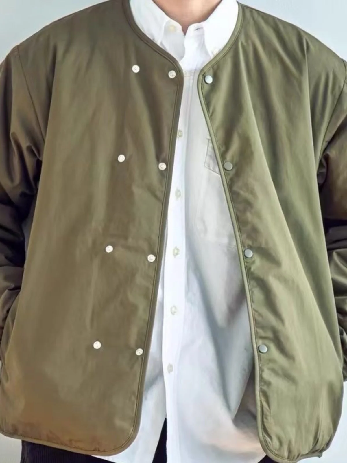 

Новая осенне-зимняя мужская куртка в японском стиле: свободная, из чистого хлопка, однотонная, универсальная, повседневная, теплая