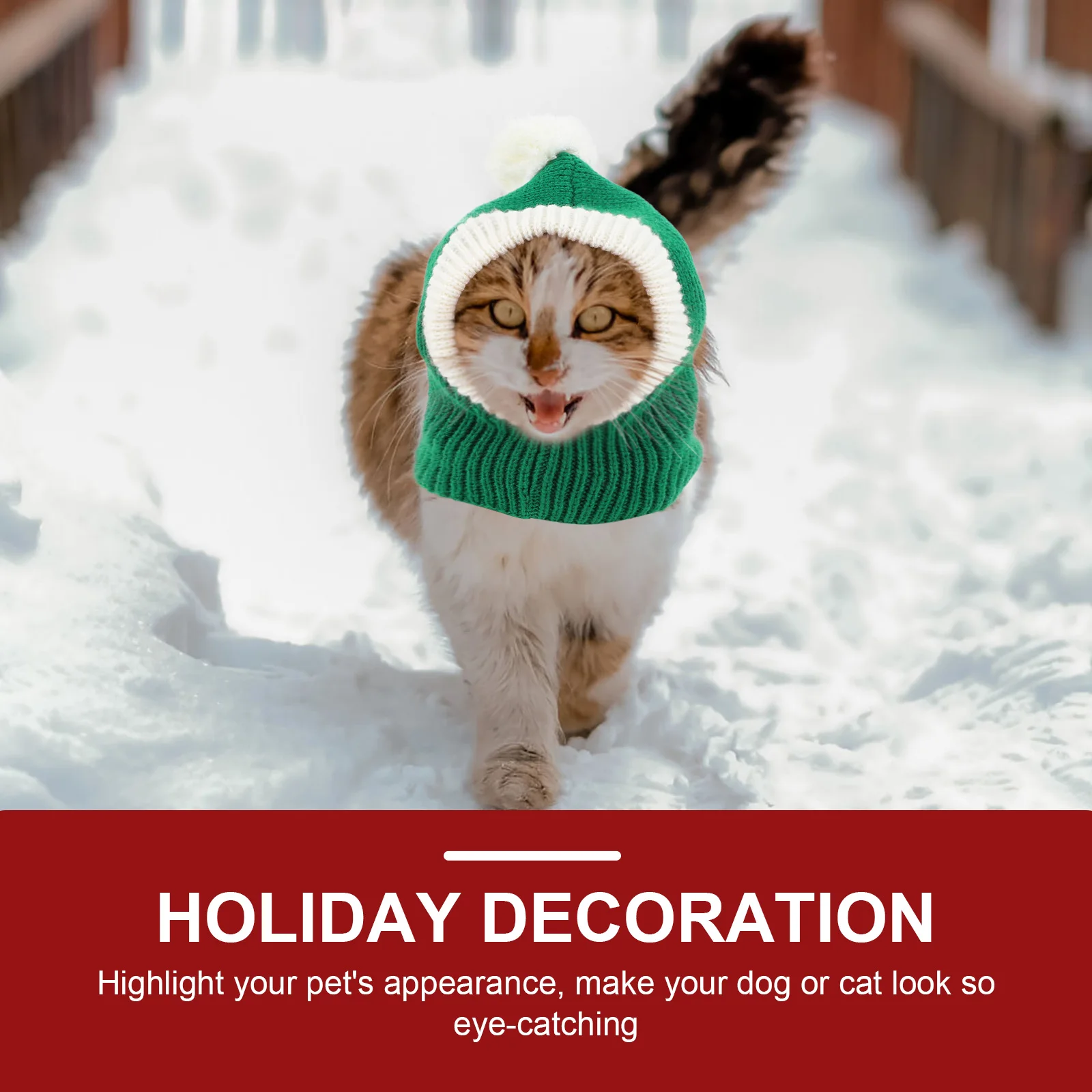 

1Pcs Pet Hat Woolen Yarn Halloween Cat Dog Costume Headdress Party Hat Christmas Dress Up Decorative Headwear Dog Head Cover